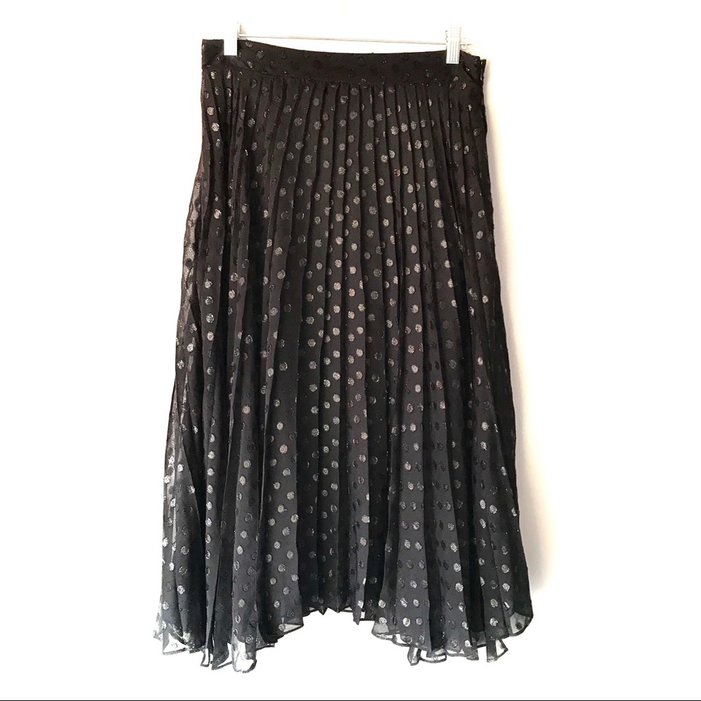 Cynthia Rowley Accordion Pleated Polka Dot Skirt